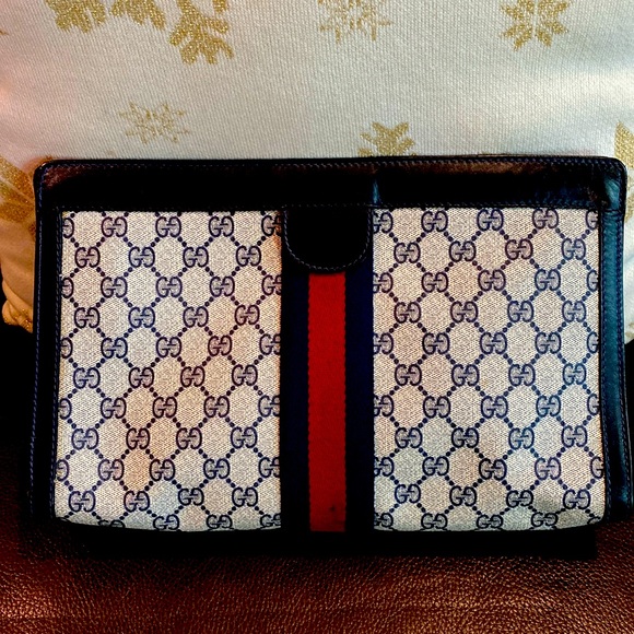 Vintage Gucci clutch web sherry line - Picture 1 of 10